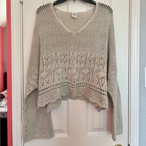 Urban Outfitters Crochet Cover Up Open Knit Sweater L